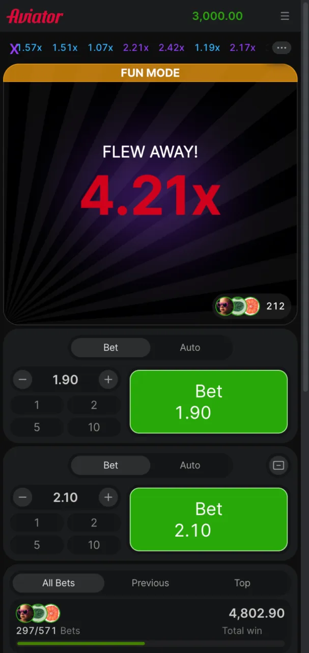 Final stage of Aviator highlighting completed flight sequence.