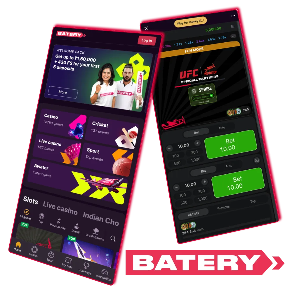 Playing Aviator on Batery platform.