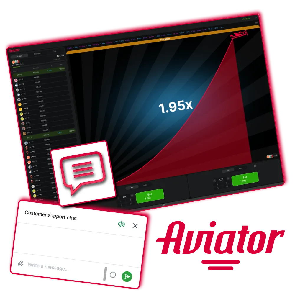 Aviator contact page for feedback.