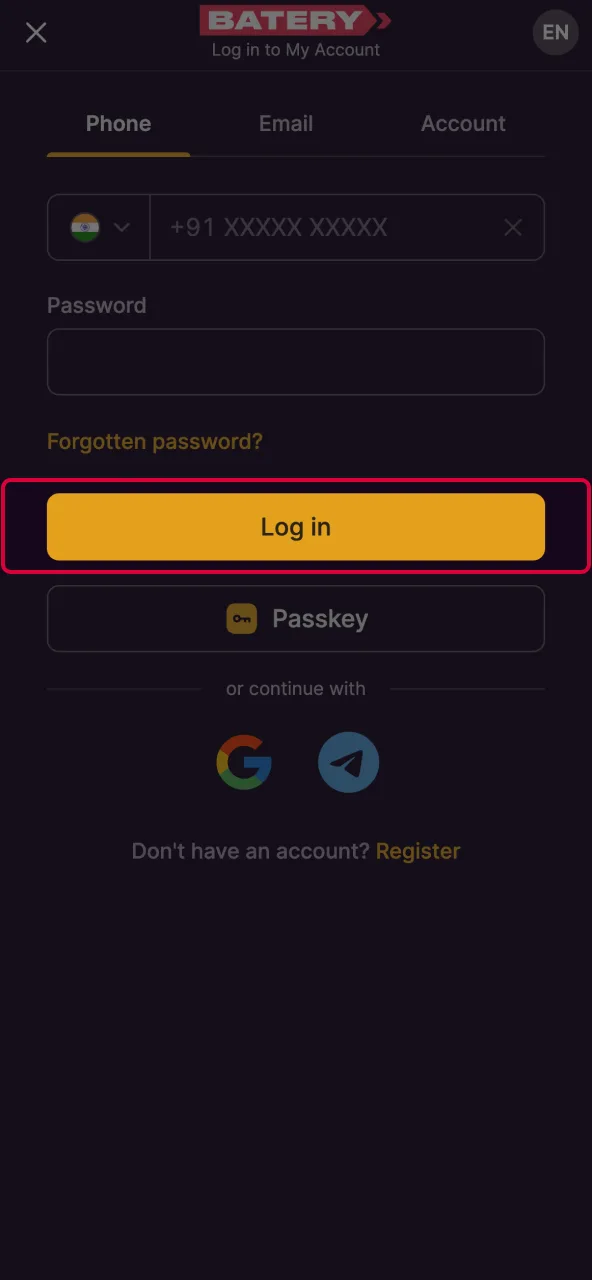 Enter account and enjoy Aviator game.