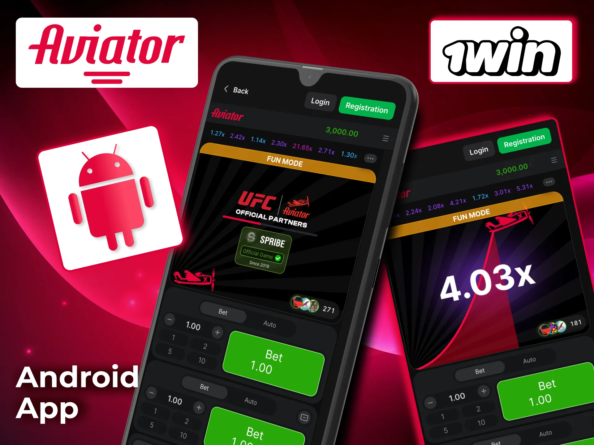 Download 1win Android app from website, install file, and log in to play Aviator.