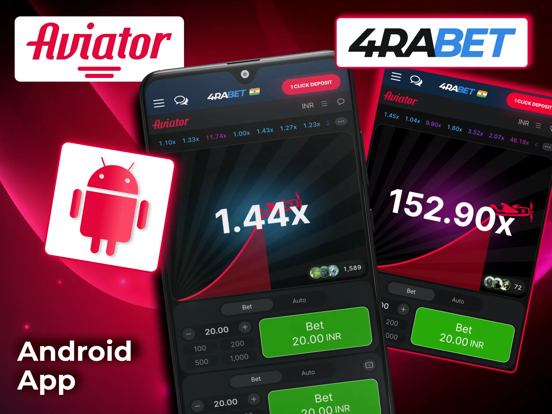Download and install 4rabet Android app directly from website to play Aviator.
