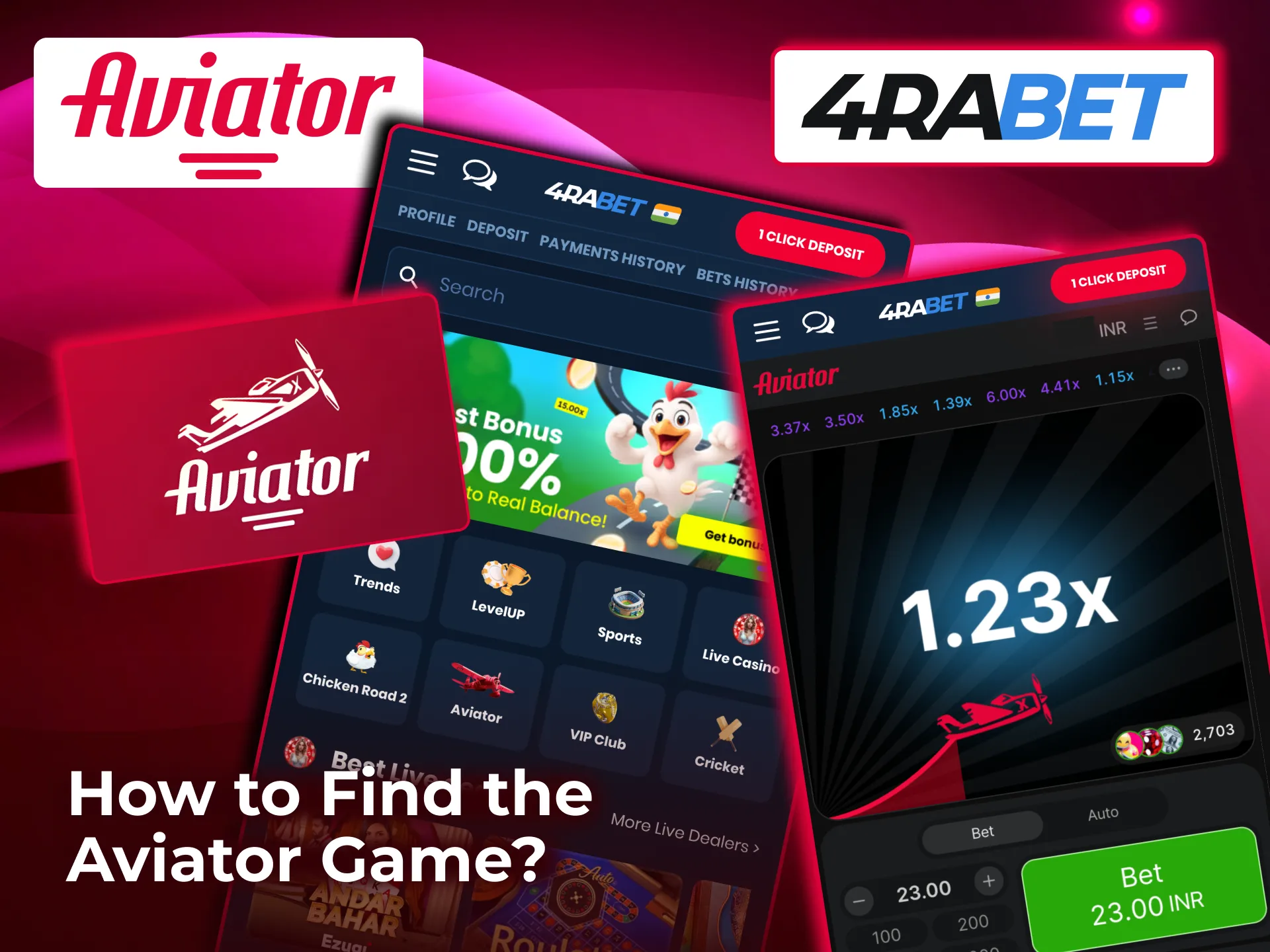 Locate Aviator on 4rabet main page or in Casino Crash Games section.