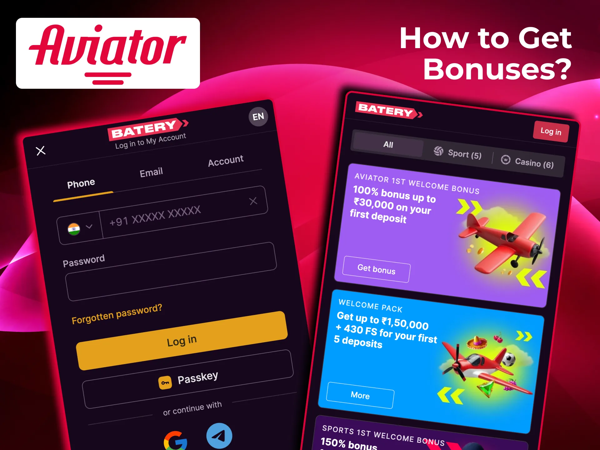 Aviator bonus instructions explain account login, choosing promotions, depositing, and meeting wagering requirements.