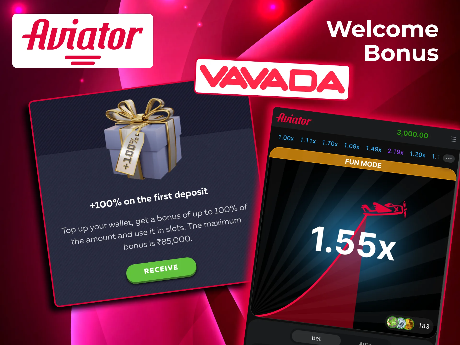 Players joining Vavada Aviator receive 100% bonus credited instantly after first deposit.