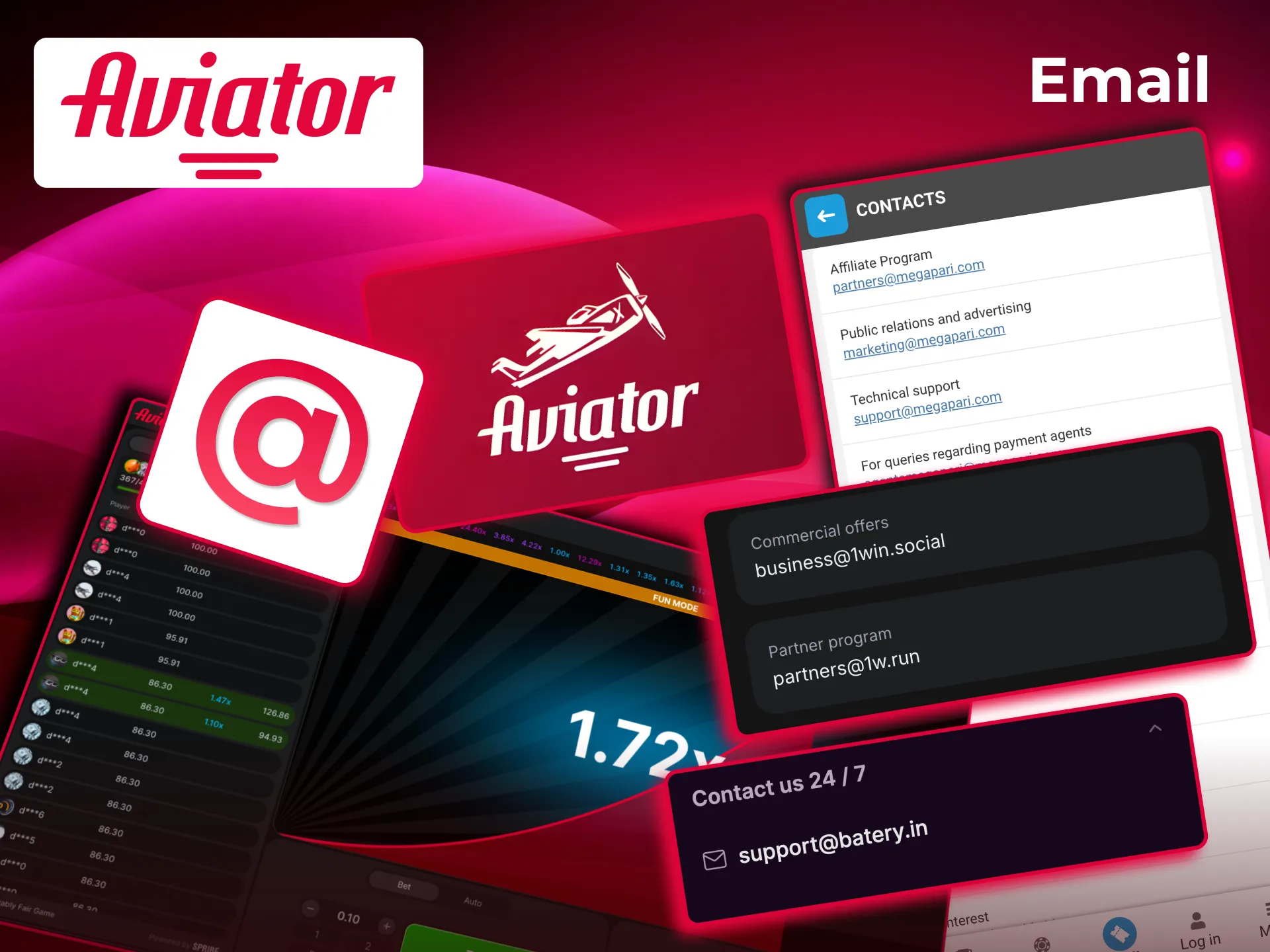 Aviator website contact email for cooperation, offers, corrections, and workflow questions, not gameplay support.