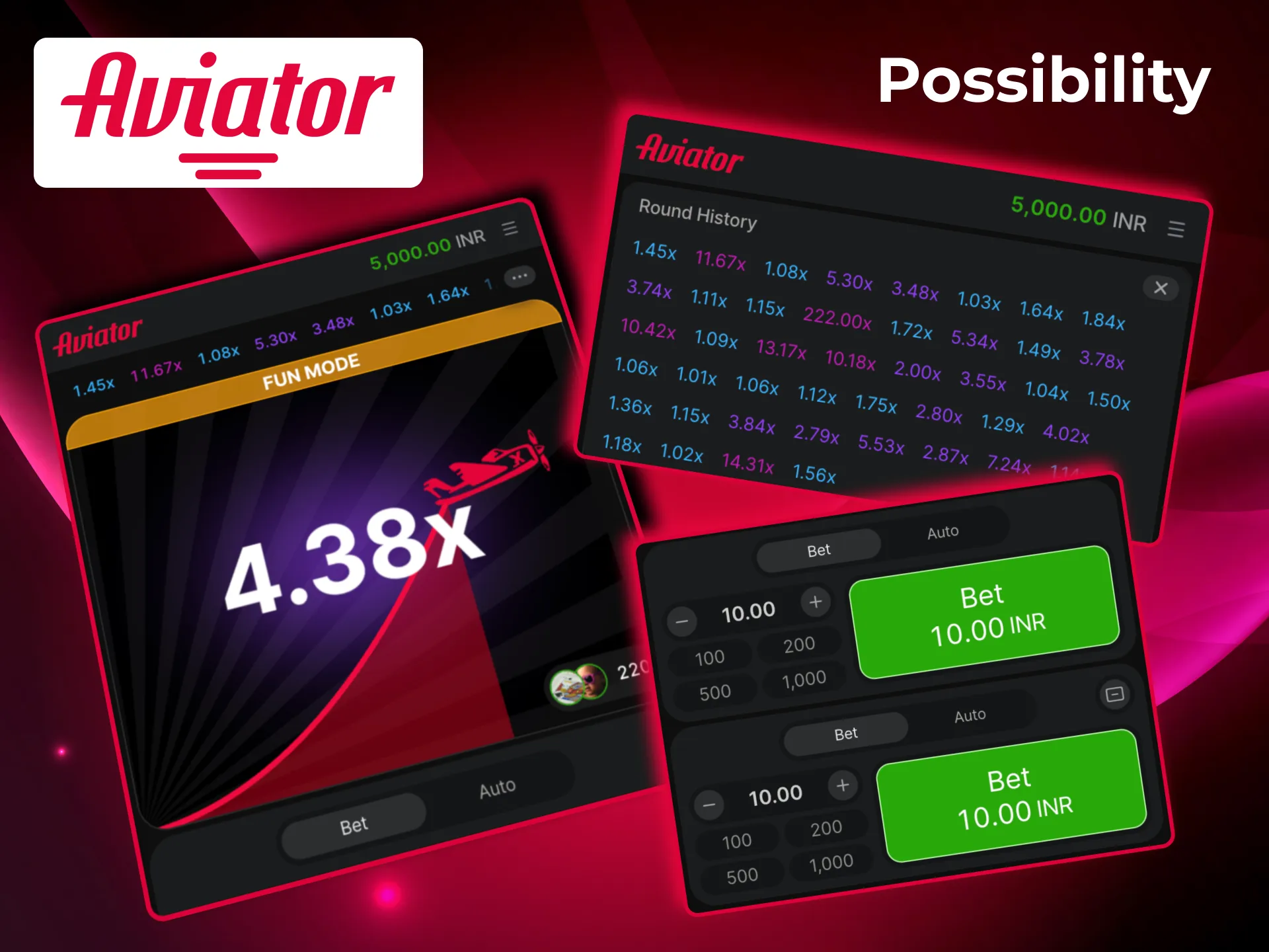 Aviator demo version offers full features including bets, cash out, odds rise, and visual effects.