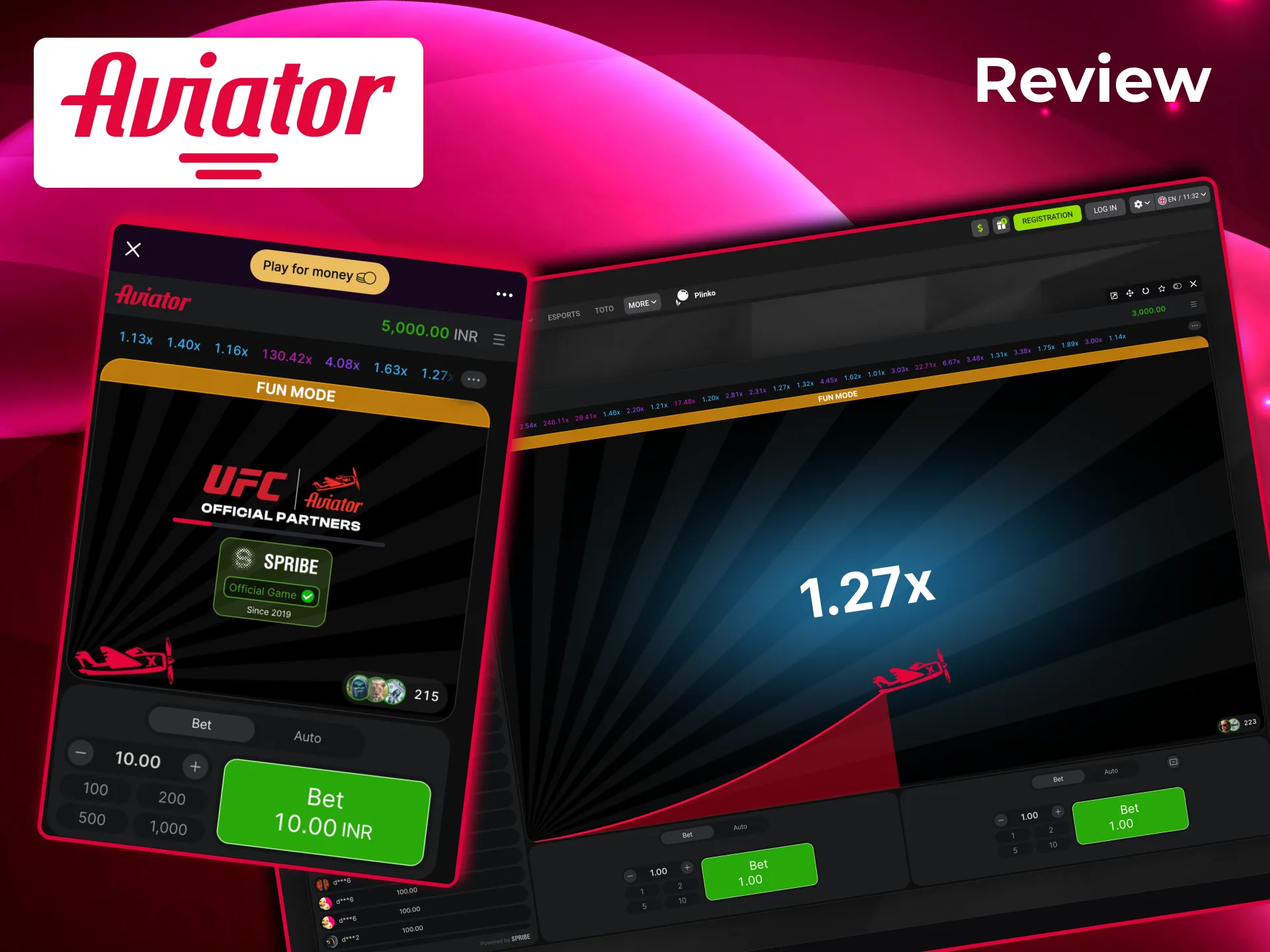 Aviator demo mode offers free play with virtual credits and full features.