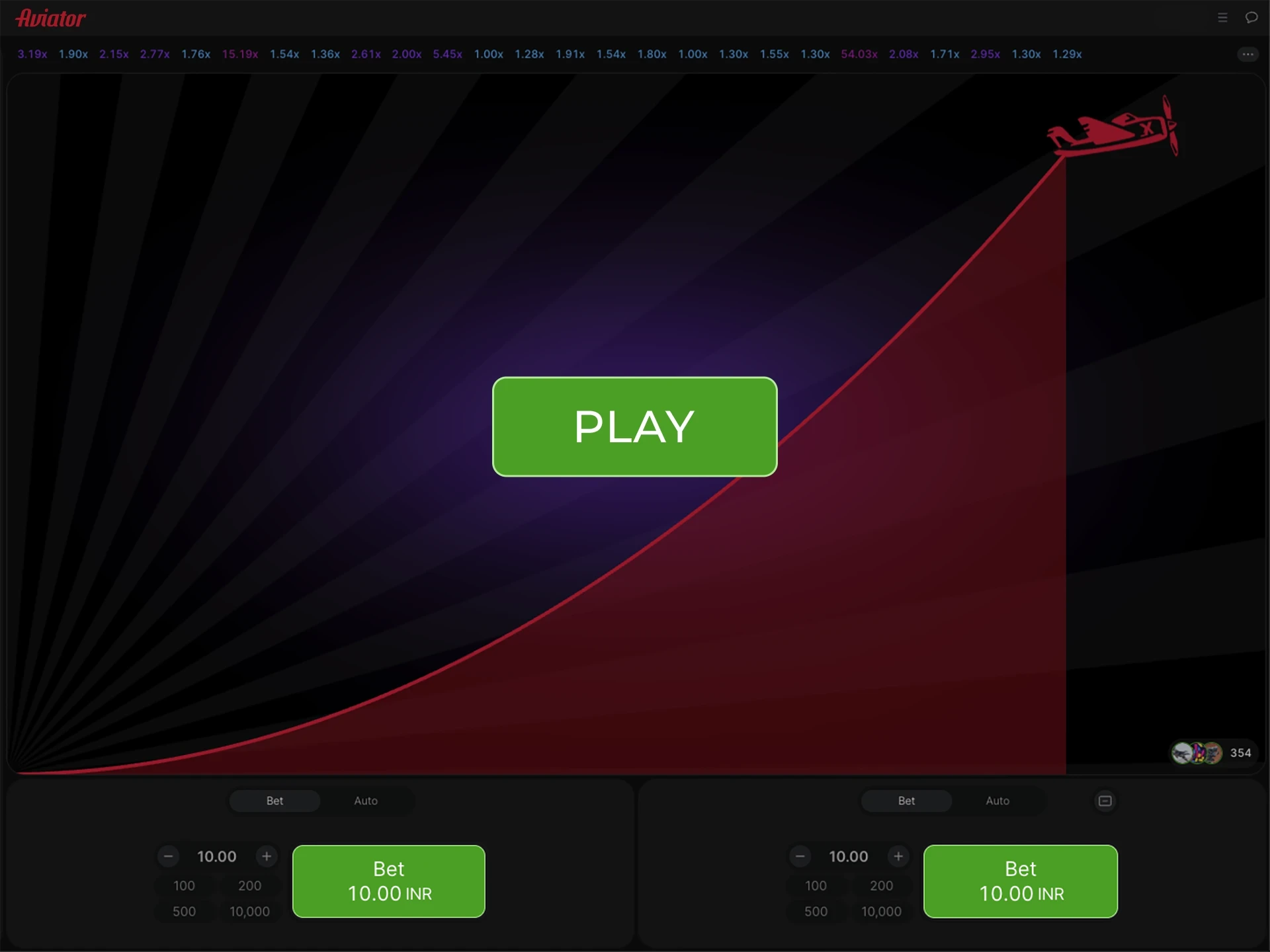 Gain experience in the demo mode of the Aviator game.