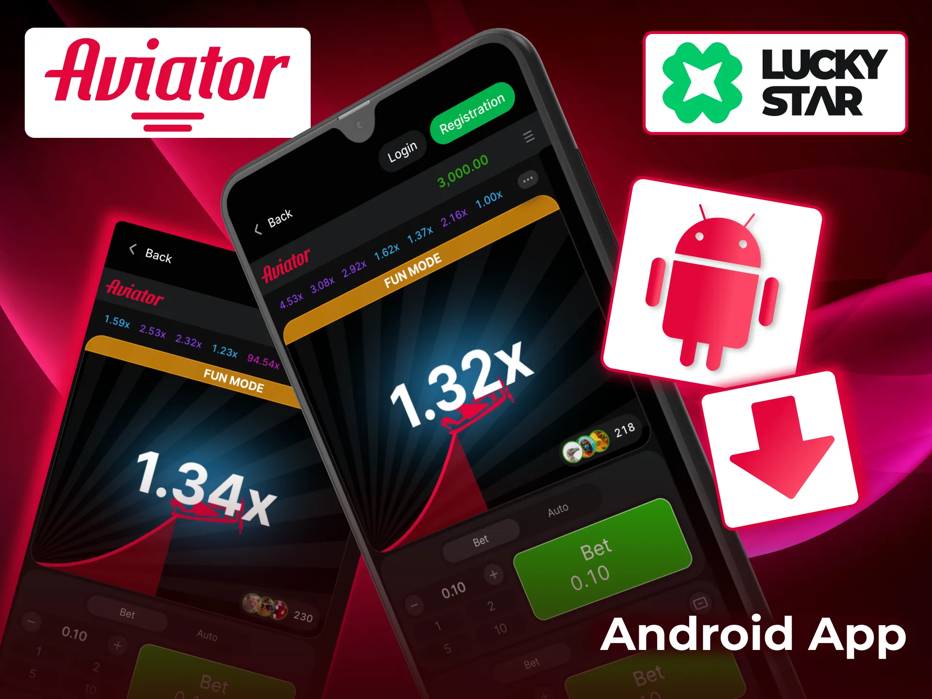 Aviator on Lucky Star available through Android app with quick install and account login.