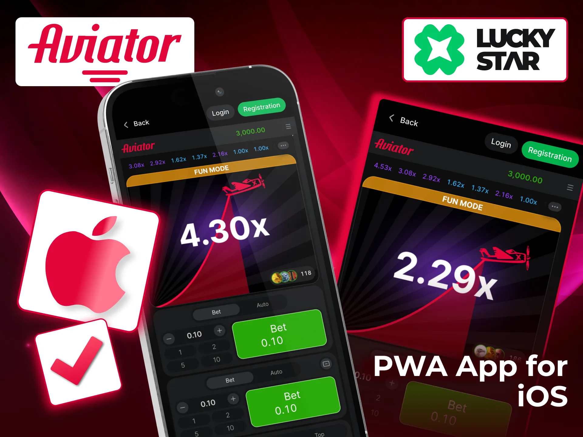 Lucky Star Aviator iOS guide, open site, tap Application for iOS, follow instructions.
