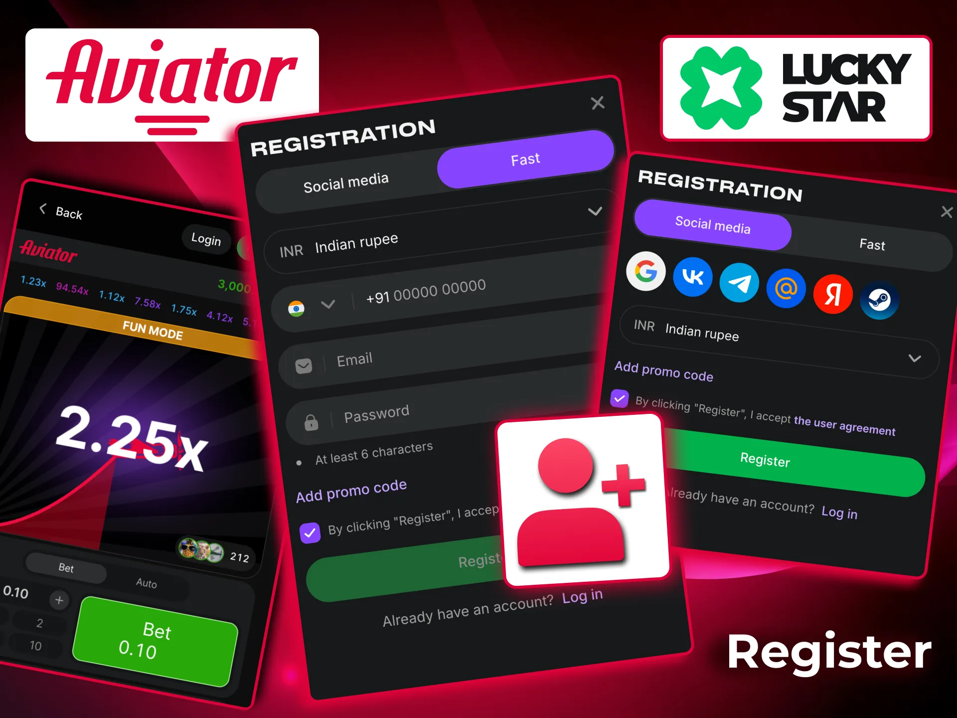 Start playing Aviator on Lucky Star after registering with instant account activation and welcome bonus.