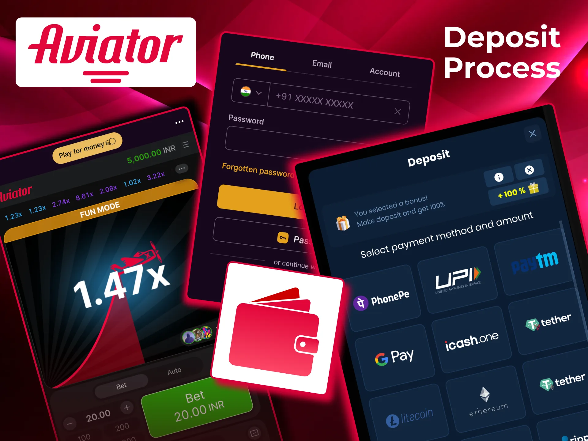 Easy Aviator deposit instructions from login to payment confirmation.