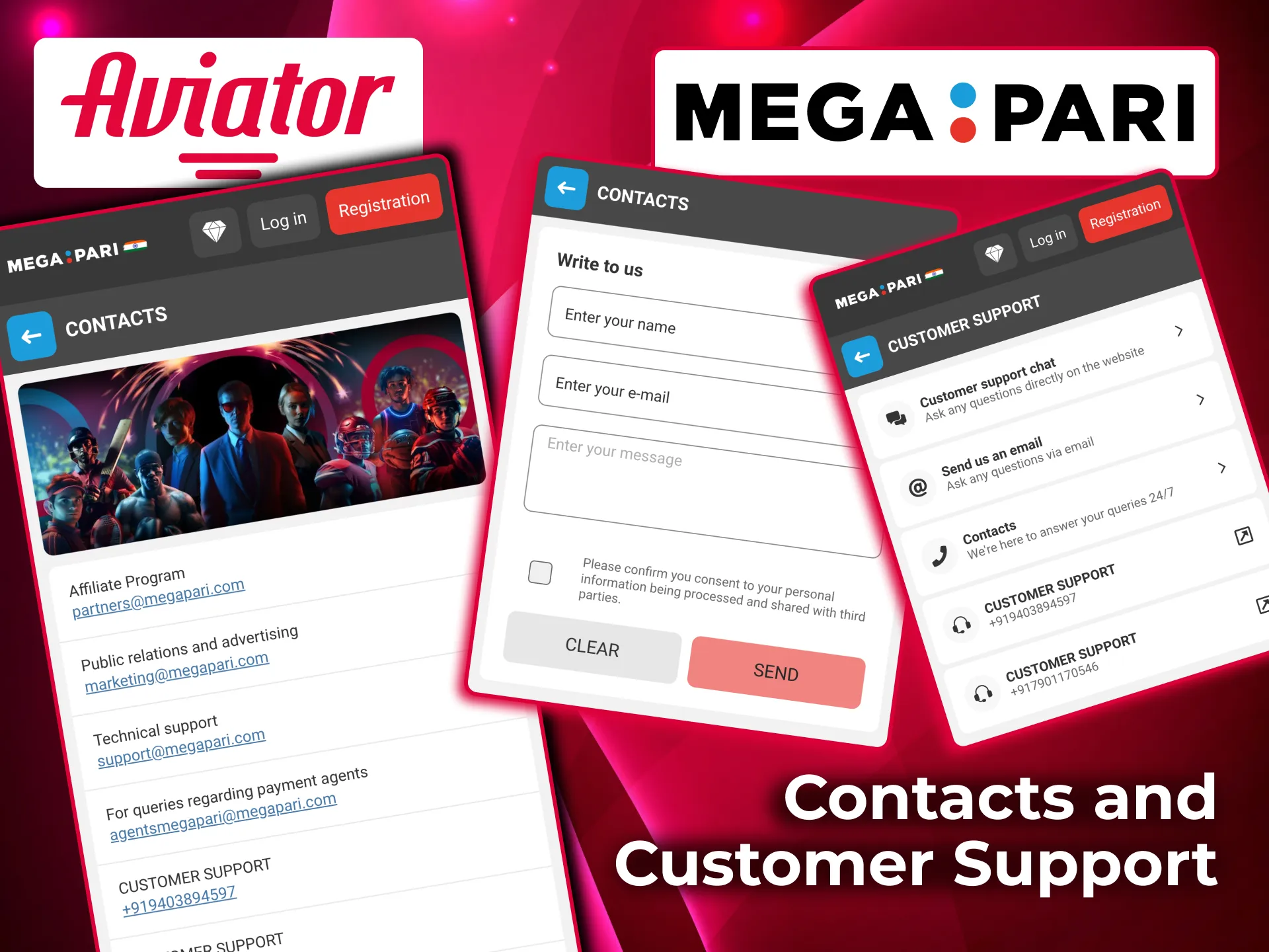 Professional Megapari customer service accessible via email, phone, and social platforms.