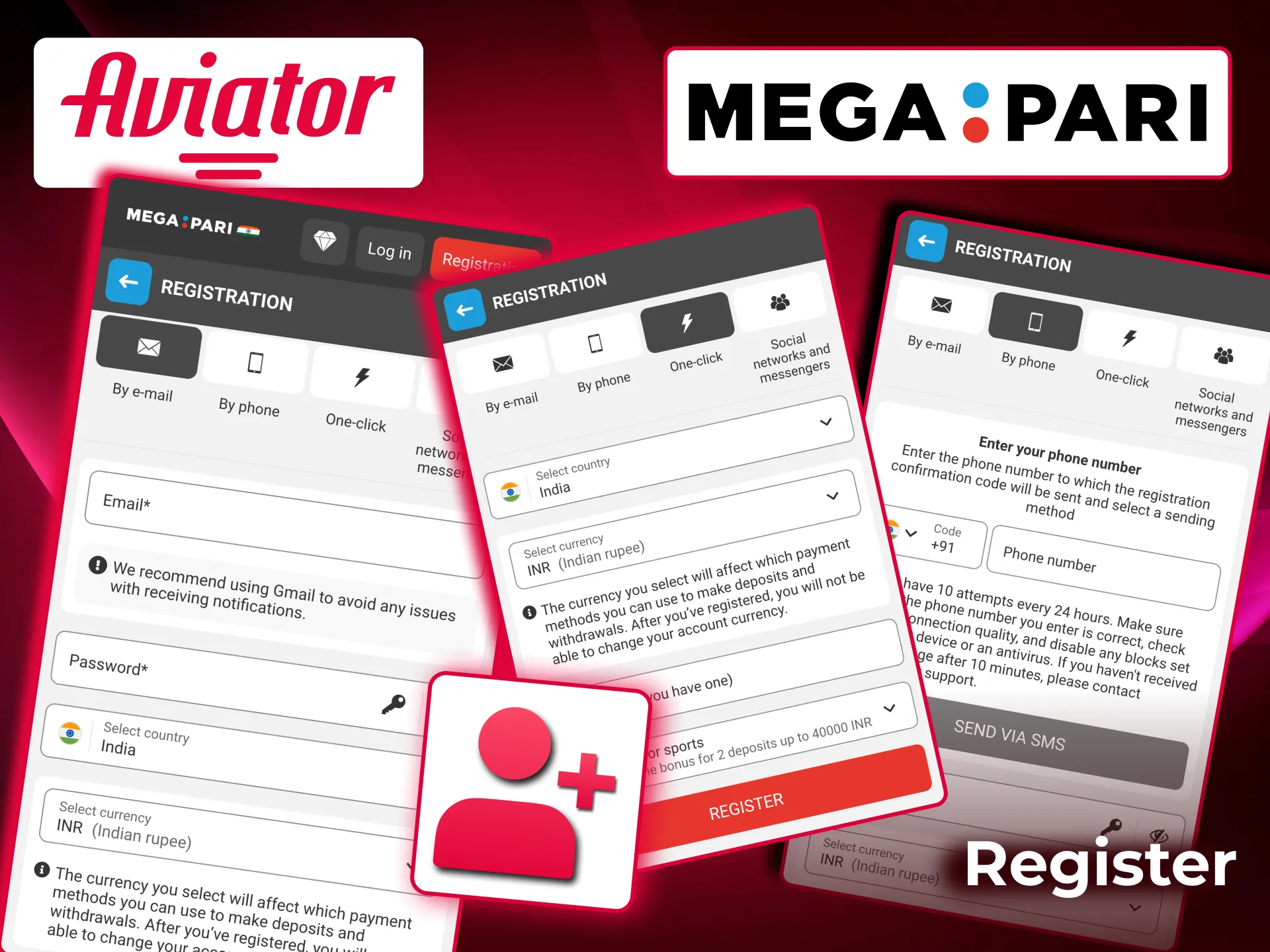 Register, confirm, deposit, and play Aviator.