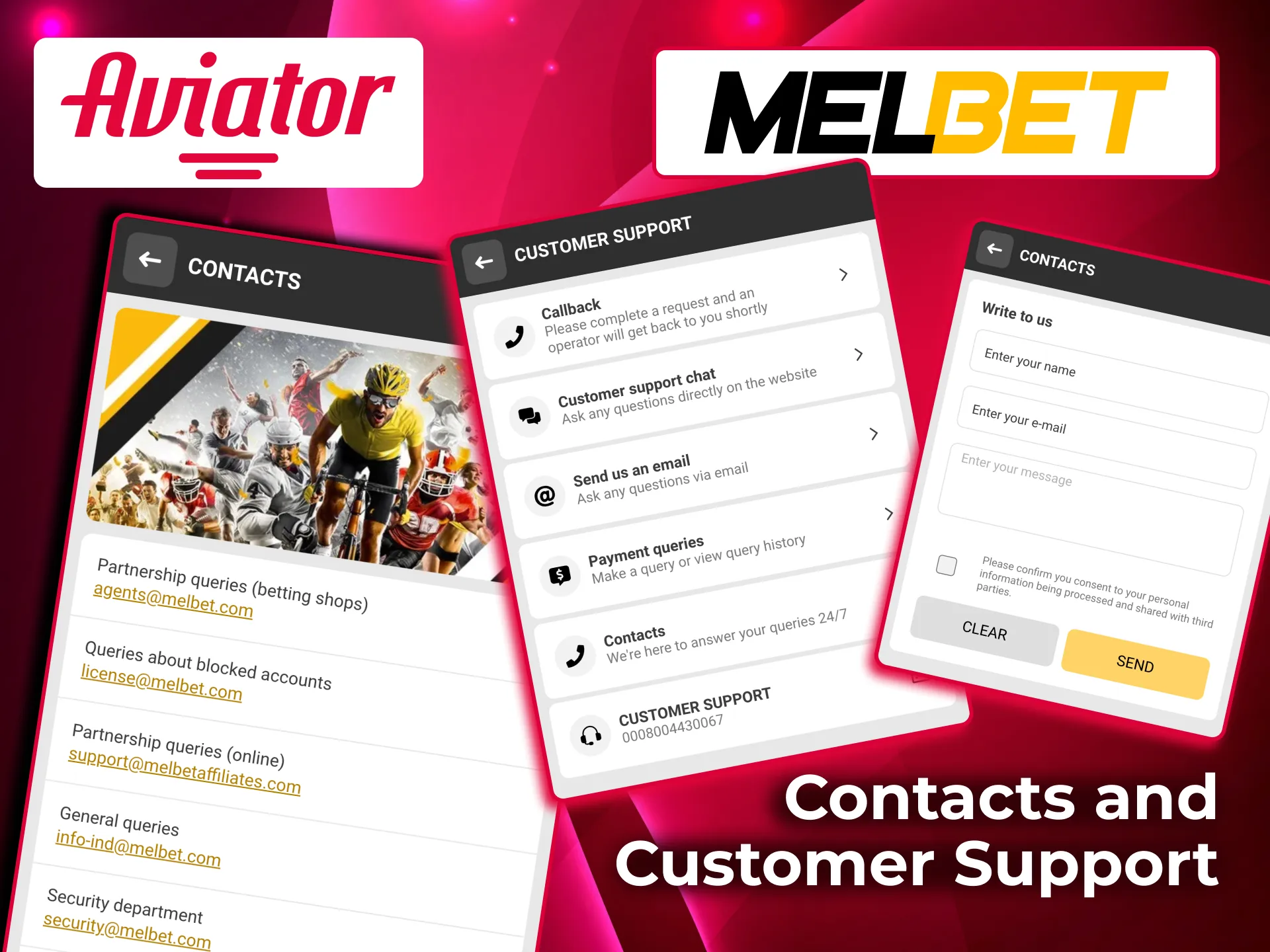 MelBet support team assists with deposits, withdrawals, and gameplay questions.