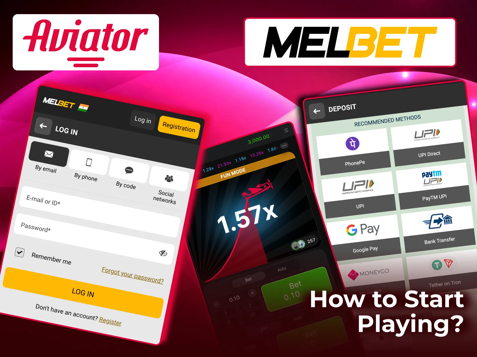 Play Aviator instantly on MelBet with demo or real money options.