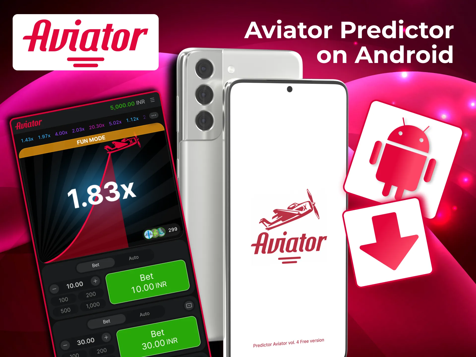 Guide to Aviator predictor download shows APK retrieval, phone settings change, and installation steps.