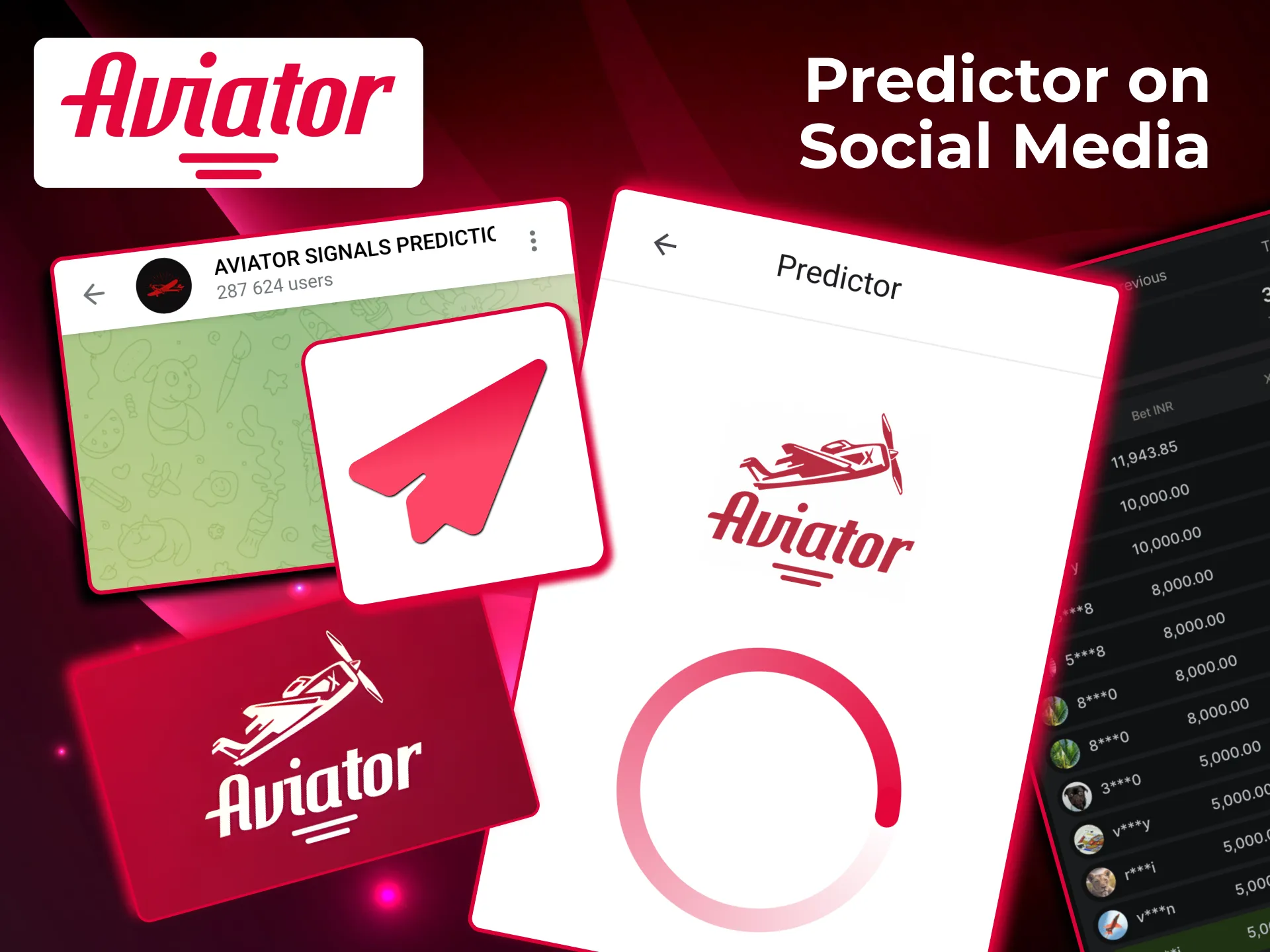 Telegram channels and sites share Aviator predictor apps with promo codes but not from game developers.