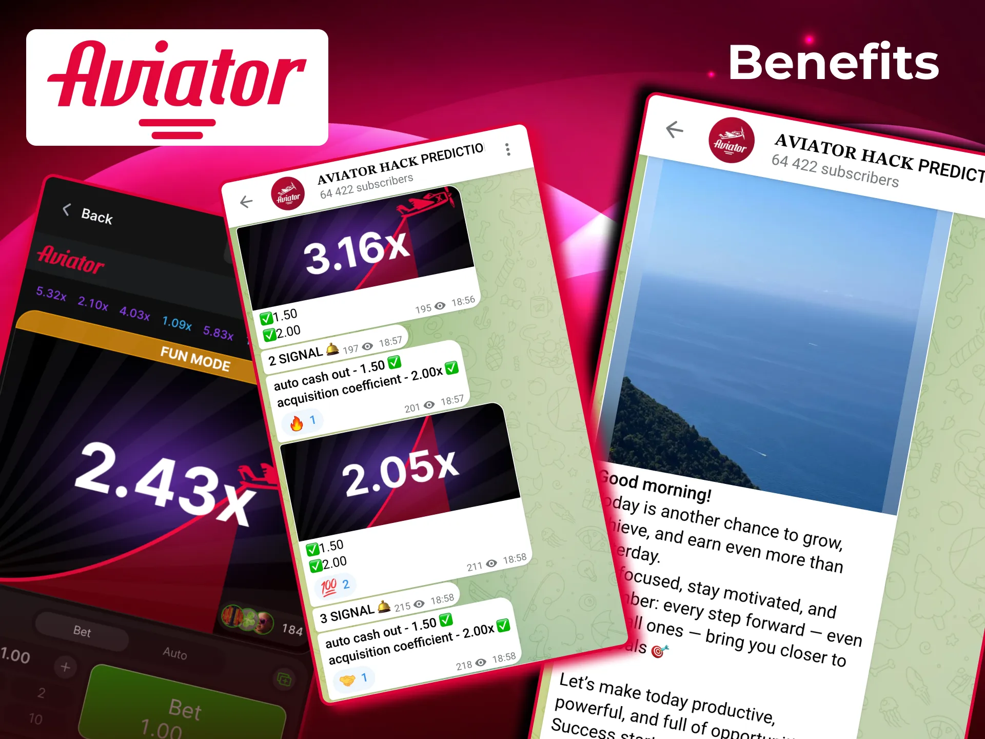 Aviator Telegram channel offers signals, predictions, and community discussions with other players.