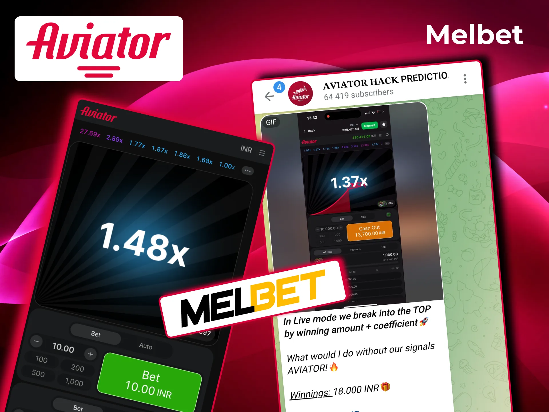 Melbet Aviator Telegram signals update almost in real time with medium accuracy and high frequency.