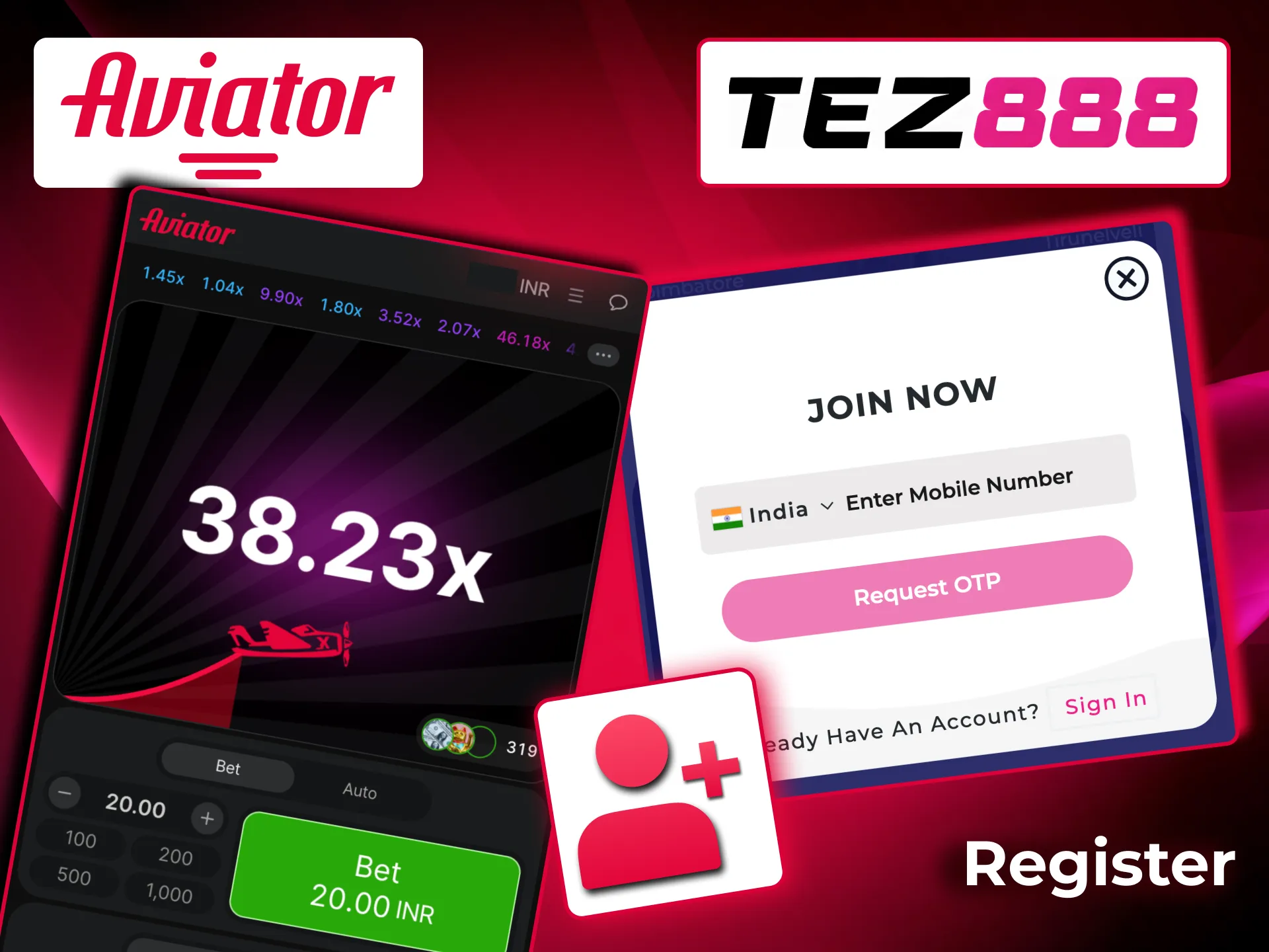 Tez888 Aviator registration with KYC check.